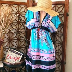 SALE BO HO VIVID MULTI MIDI DRESS                I